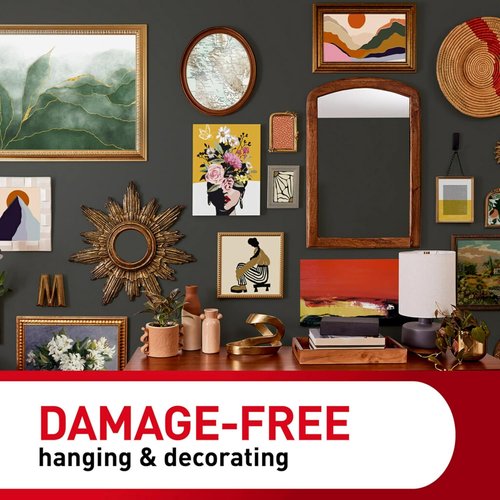 Command 15 lb Large Picture Hanging Strips - Damage-Free Hangers for Frames | 40 Strips, Black Adhesive