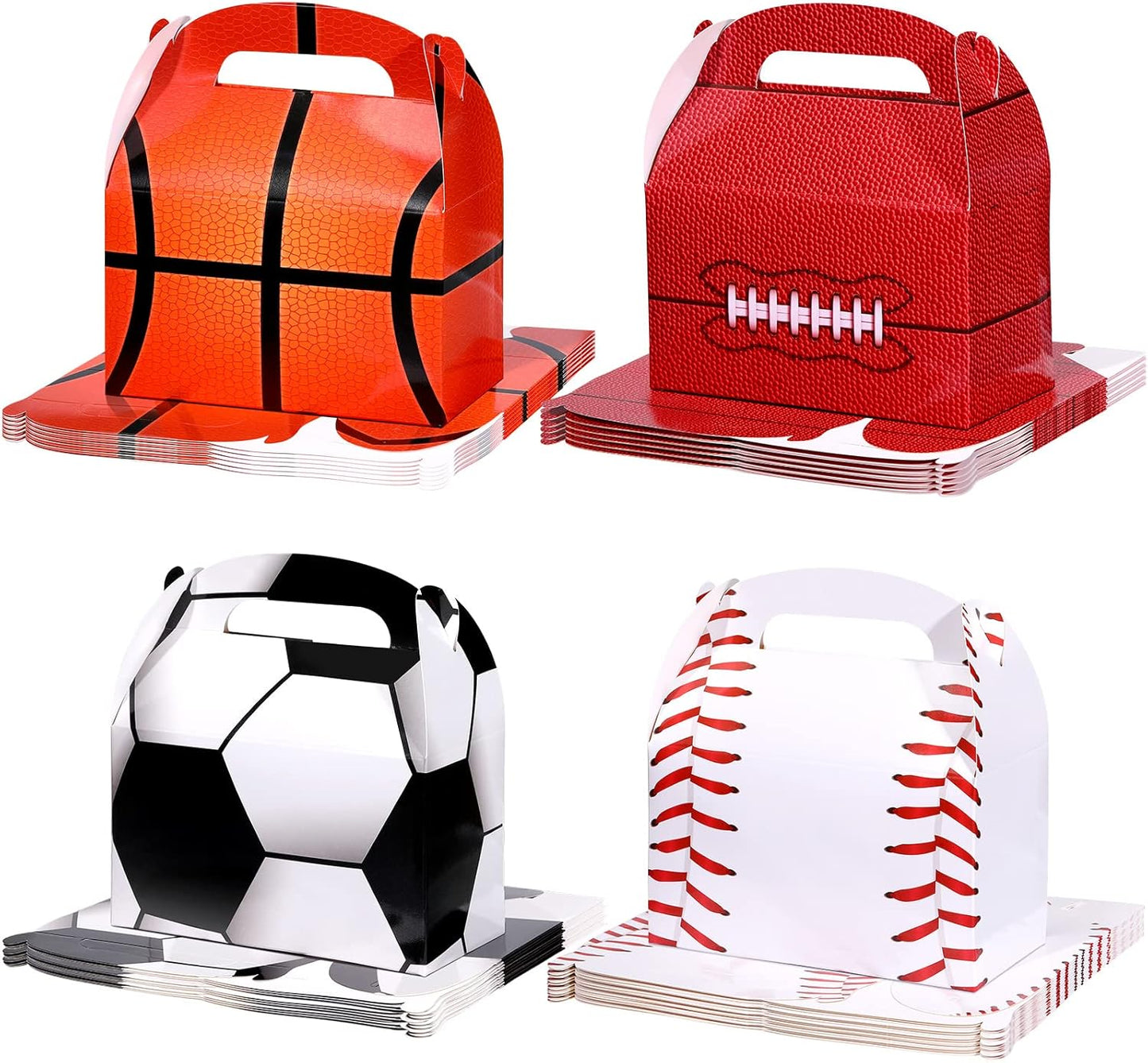 Nezyo Sports Themed Birthday Party Supplies - 24 Pack Football & Basketball Treat Boxes | Fun Party Favors