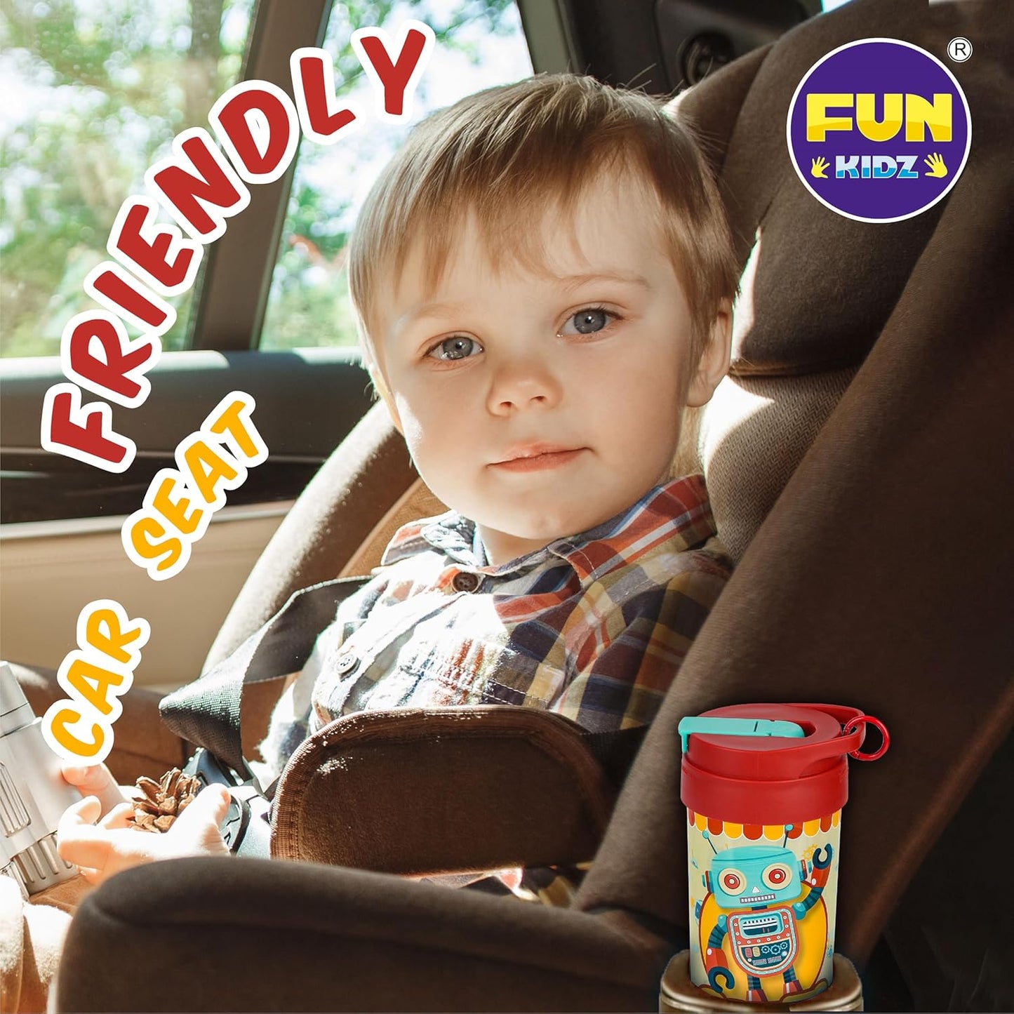 Skiennix 17oz Kids Water Bottle - Leak Proof Toddler Cup with Spout Cover & Carry Handle | BPA-Free, Dishwasher Safe