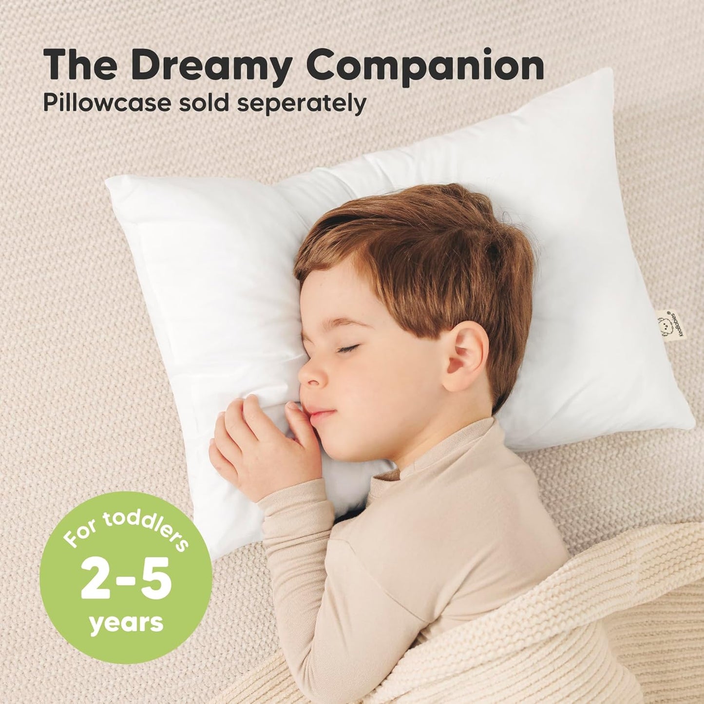 KeaBabies Toddler Pillows - Soft Organic Cotton for Ages 2-5 | 13x18, Machine Washable, Ideal for Travel & Nap