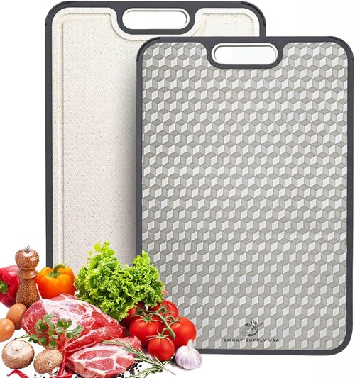 **Smoky Supply USA Titanium Cutting Board - Double-Sided, Scratch-Resistant, Easy to Clean | Food Grade**