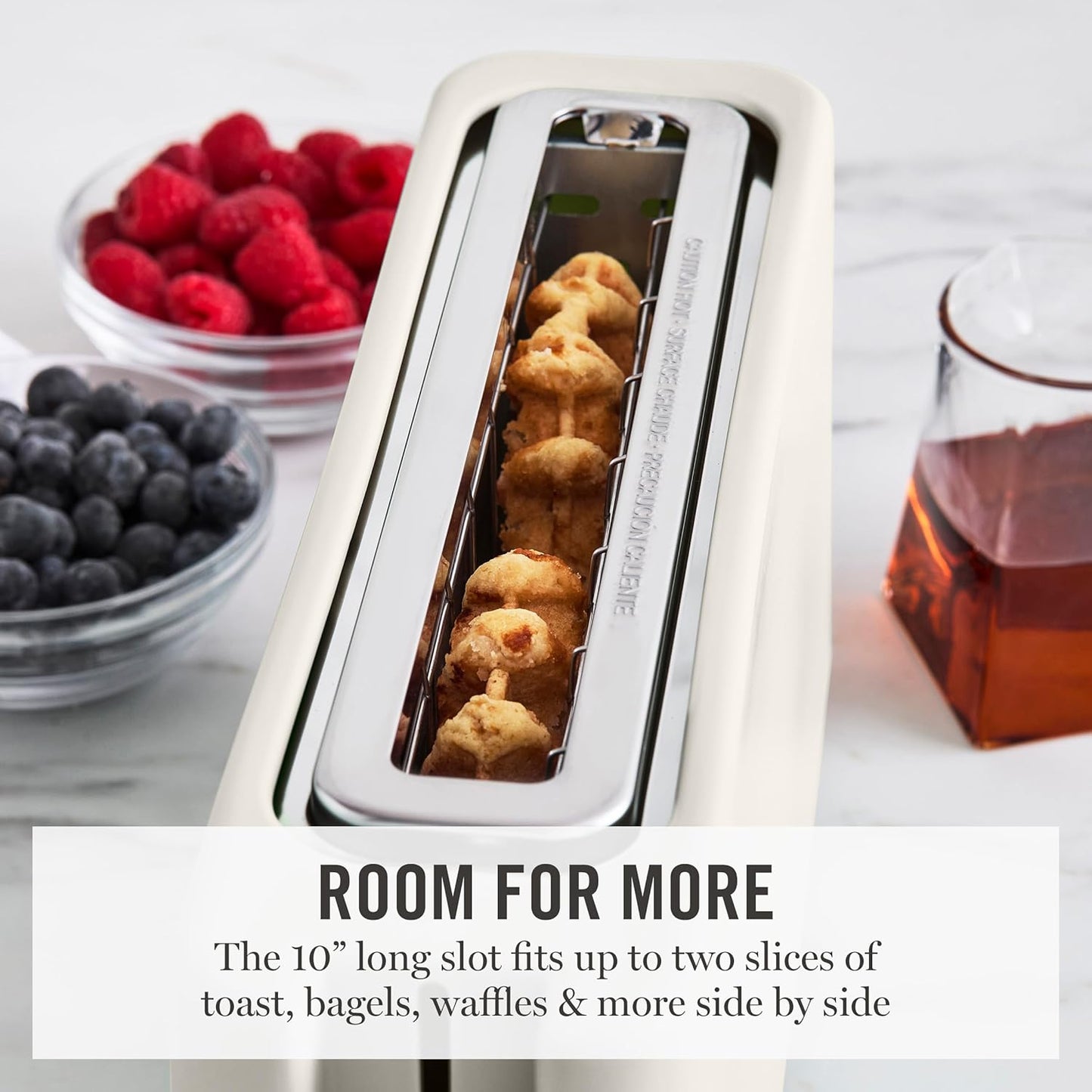 Martha Stewart 2-Slice Long Slot Toaster - Extra Wide for Sourdough & Bagels | 10 Shade Settings, Slim Design