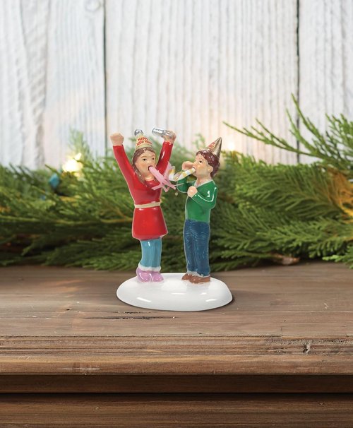 Department 56 We Made It Until Midnight Figurine - Original Snow Village Accessory, 2.83 Inch, Multicolor