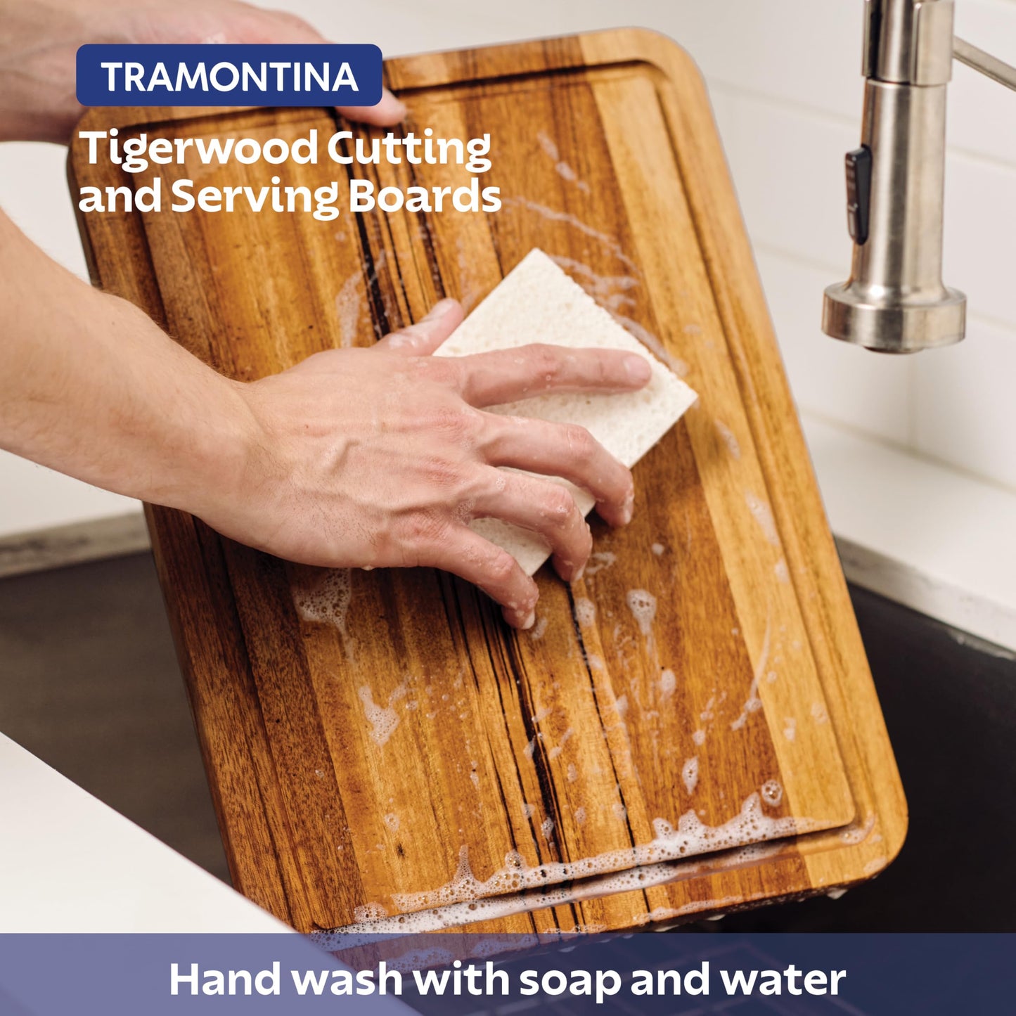 Tramontina FSC Certified Brazilian Tigerwood Cutting and Serving Board Set - 3 Pack (15 x 11-in, 12 x 8-in, 9 x 6-in), 81000/050DS