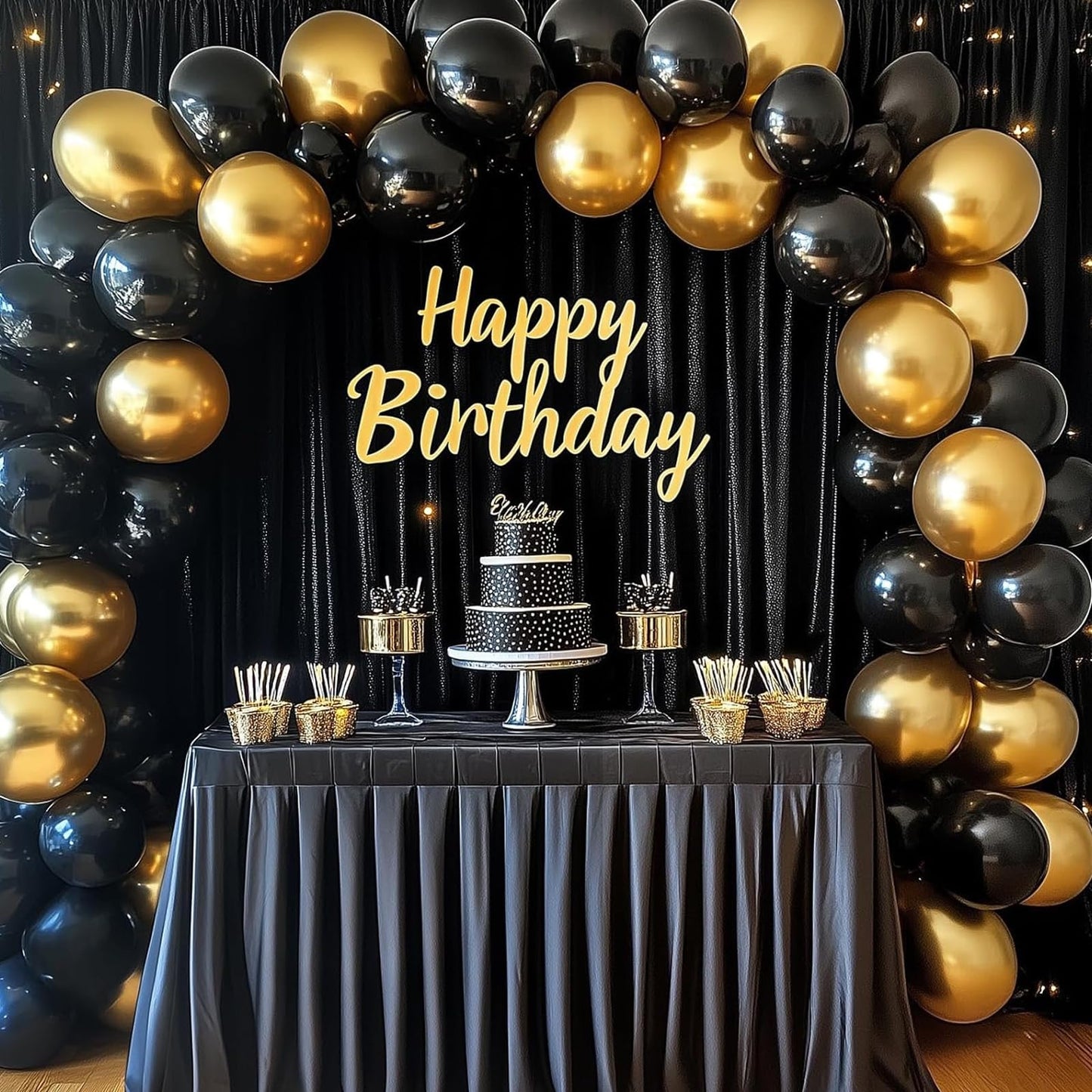 RUBFAC 154pcs Metallic Gold Balloons Different Sizes 18 12 10 5 Inch, Latex Balloon Garland Arch Kit for Birthday Party Graduation Wedding Holiday Decoration