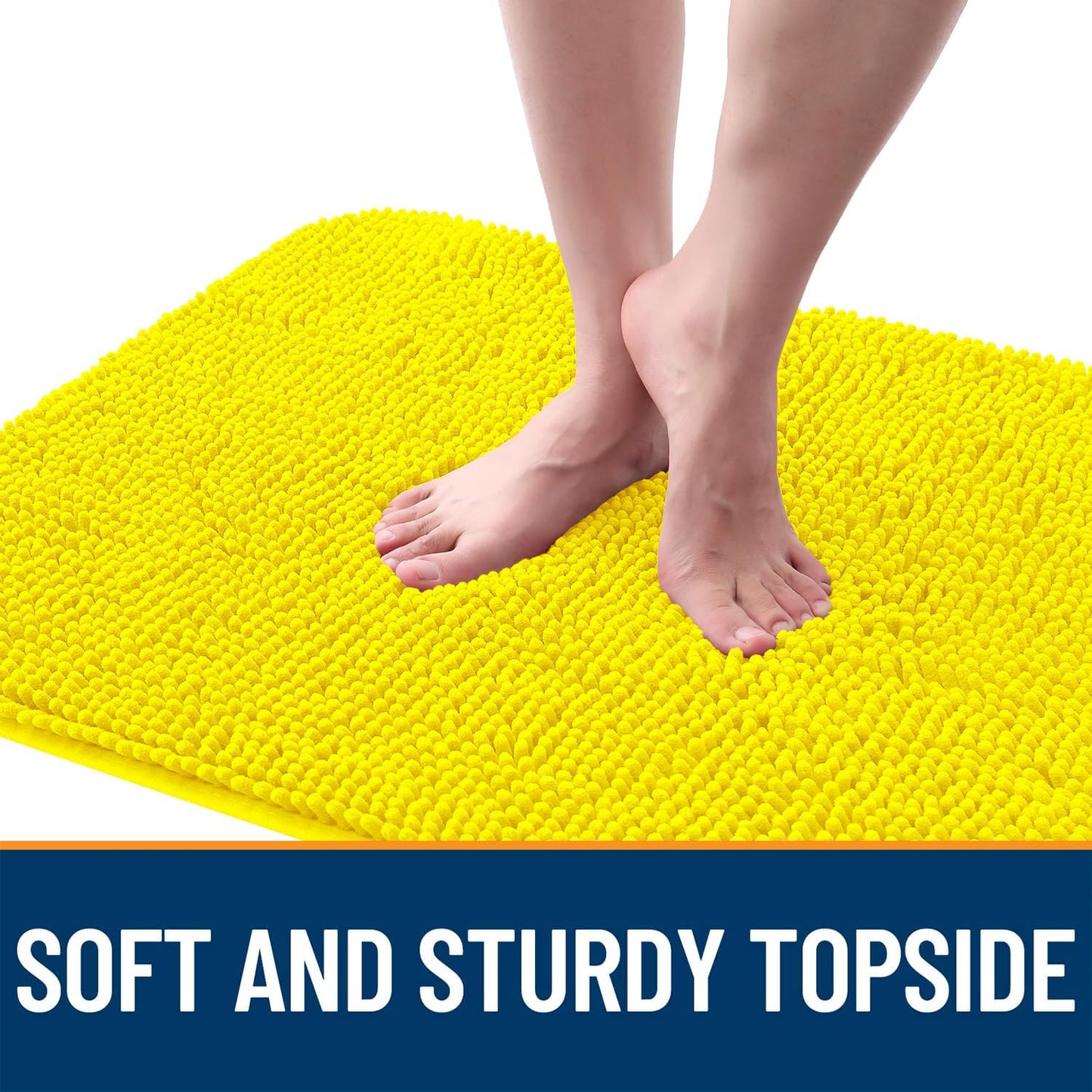 OLANLY Dog Door Mat - Absorbent Non-Slip Washable Doormat for Muddy Paws | 36x24 Lemon Yellow