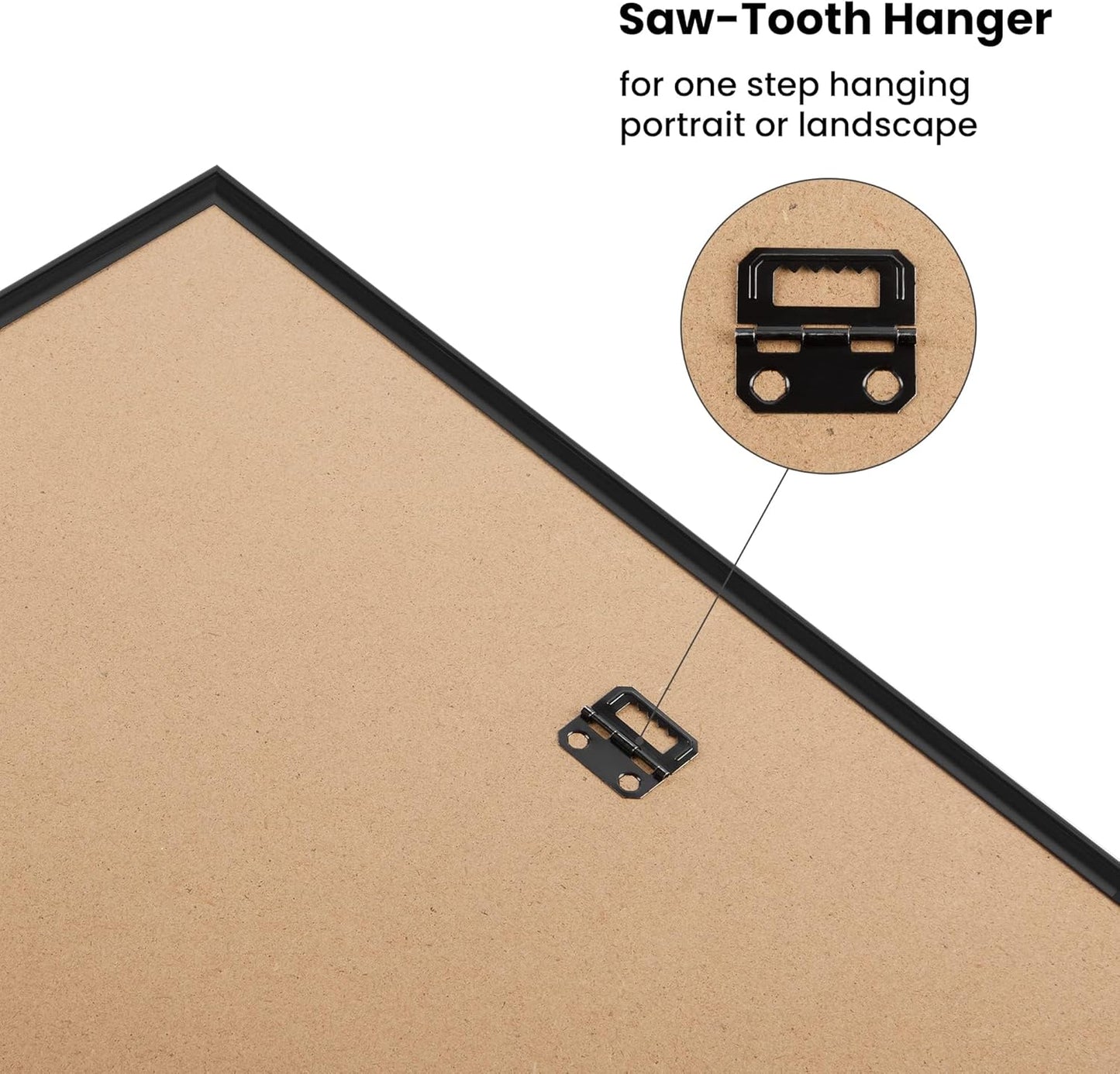 Upsimples 18x24 Picture Frame - Scratch-Proof Black Poster Frames for Photo Gallery | Horizontal & Vertical Mounting (3 Pack)