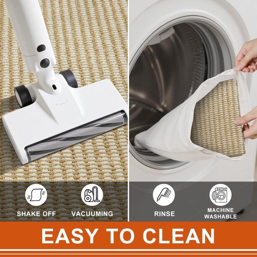 Dirt Trapper | Non-Slip Indoor Door Mat - Absorbent & Washable 24"x36" - Beige White Design