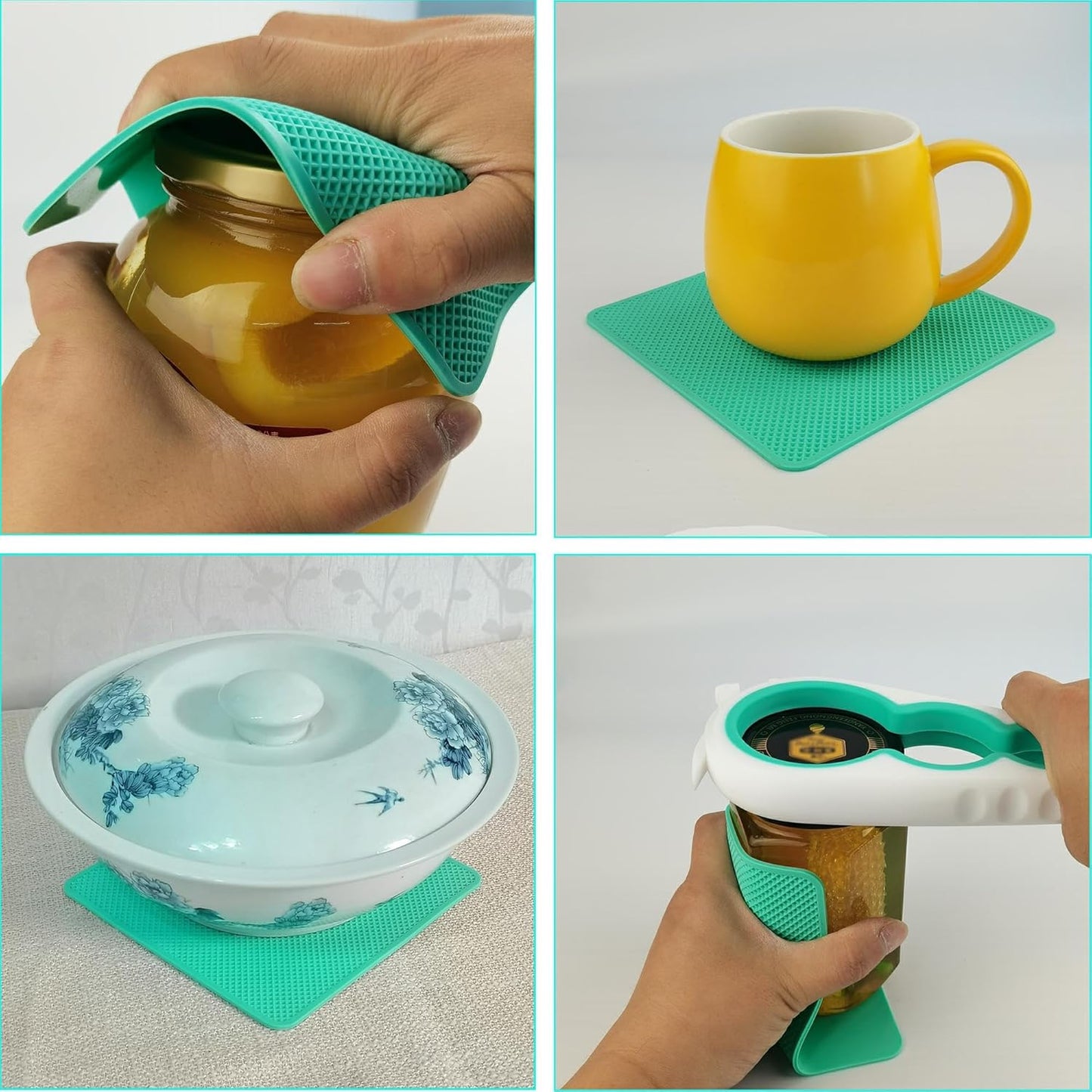 Skiennix 5-in-1 Jar & Bottle Opener - Rubber Gripper Pad for Seniors with Arthritis & Weak Hands