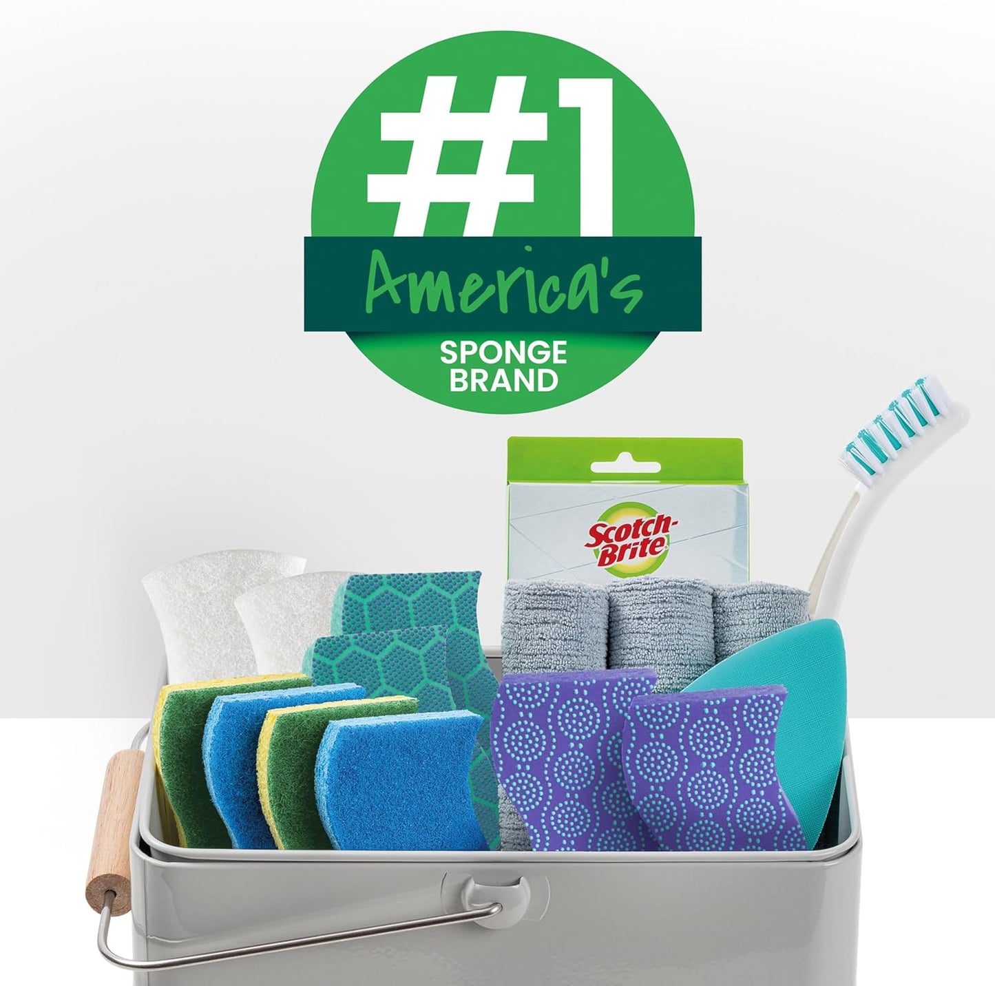 Scotch-Brite Zero Scratch Scrub Sponge | 6 Scratch-Free Kitchen Sponges for Multi-Surface Cleaning