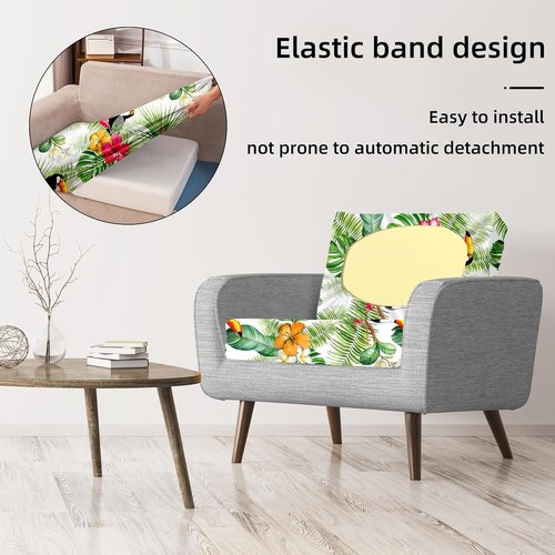 BIETYONE 8Pcs Stretch Patio Cushion Covers - Washable Outdoor Sofa Slipcovers for Furniture Protection
