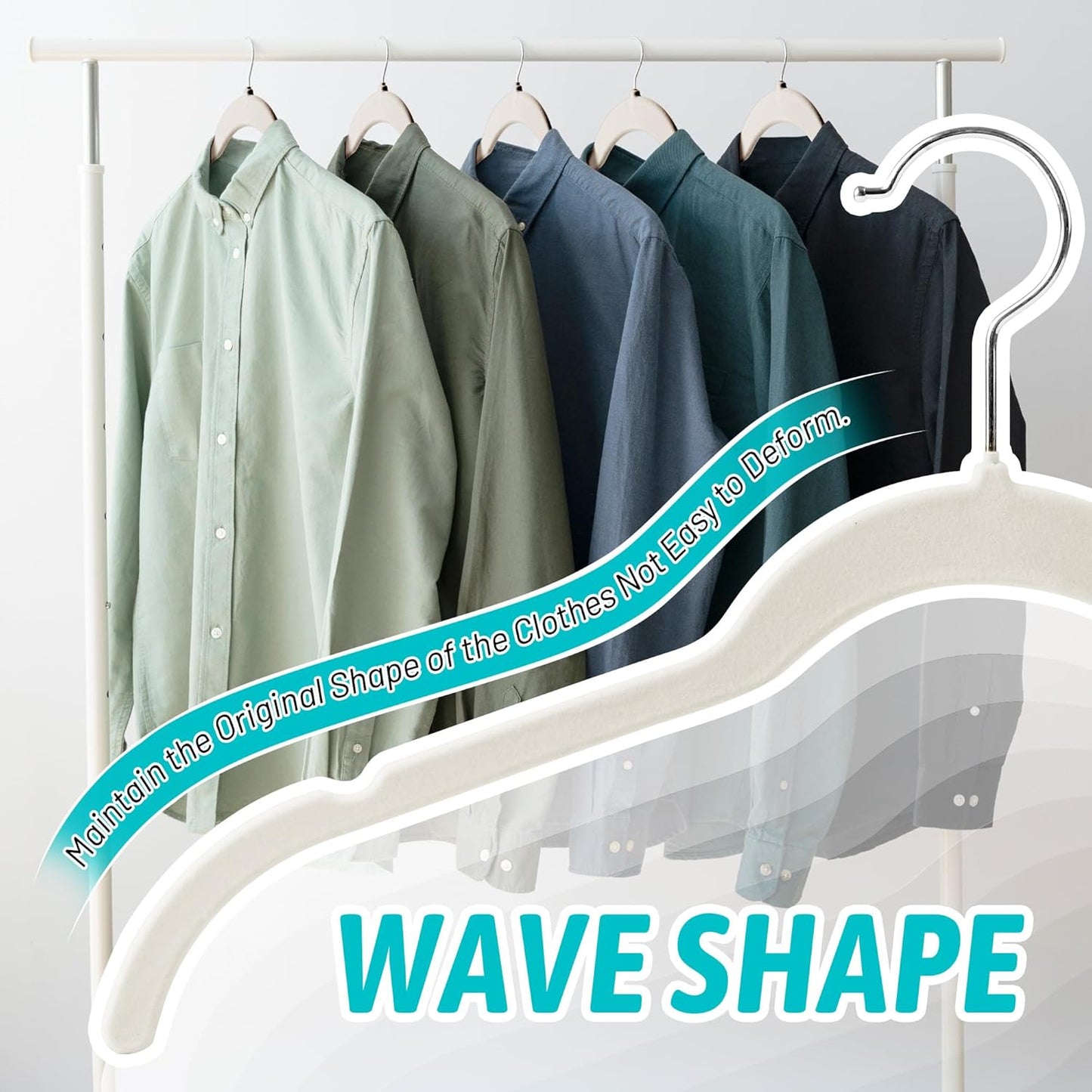 Sishynio Premium Velvet Shirt Hangers - Non-Slip 360° Swivel Hook | Space-Saving 30 Pack for Blouses & Dresses