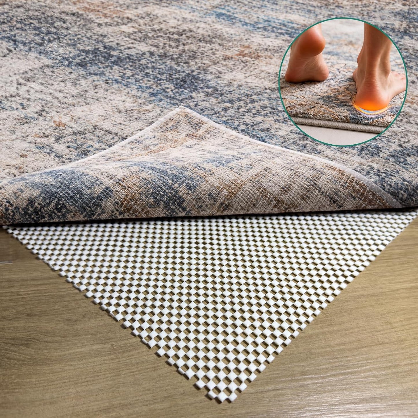 Regine Switzerland Non-Slip Rug Pad Gripper - Extra Thick 2 x 4 Feet Carpet Mat for Hardwood Floors