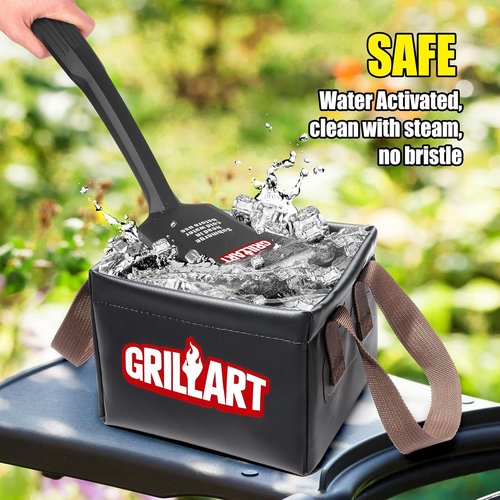 GRILLART SteamWizards Grill Brush - Bristle-Free BBQ Cleaner for All Grates | Dishwasher Safe, Replaceable Head
