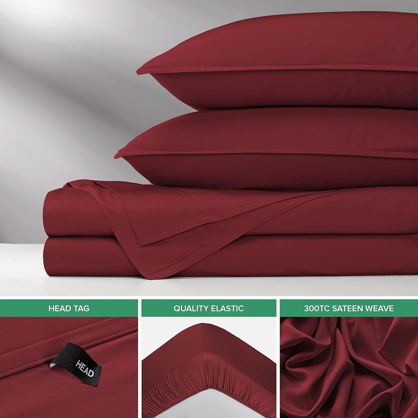 Pure Bamboo Queen Sheets - Luxuriously Soft 100% Organic Viscose Bed Sheet Set | Cooling Comfort in Merlot