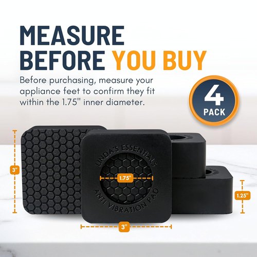 HexiGrip™ Anti Vibration Pads by [Brand Name] - Set of 4 Washer & Dryer Leveling Accessories