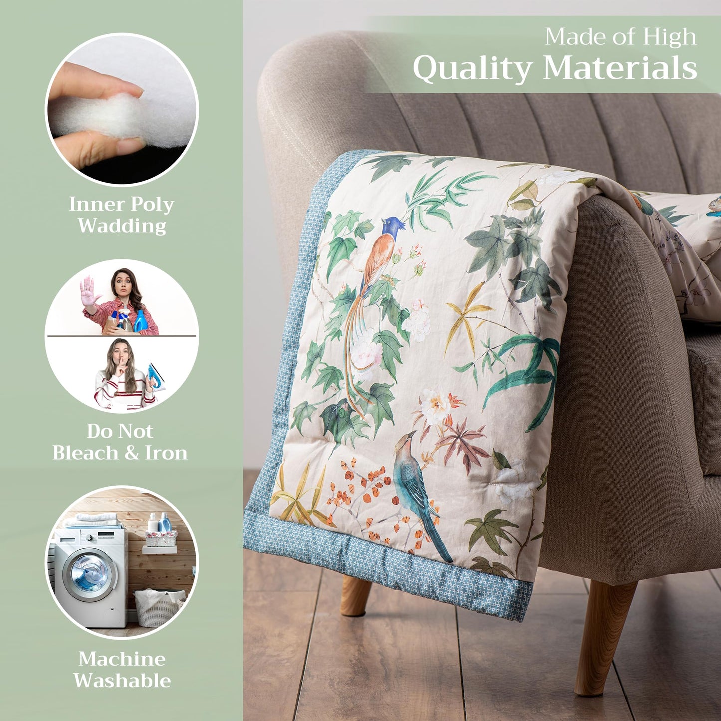 Maison d' Hermine Throw Blanket for Couch Lightweight Soft Warm Breathable Cotton Throw Blankets for Bed Girls Boys Women Men Sofa Living Room Gifts for Mothers Day (50'' X 60'', Hokuzai - Grey)