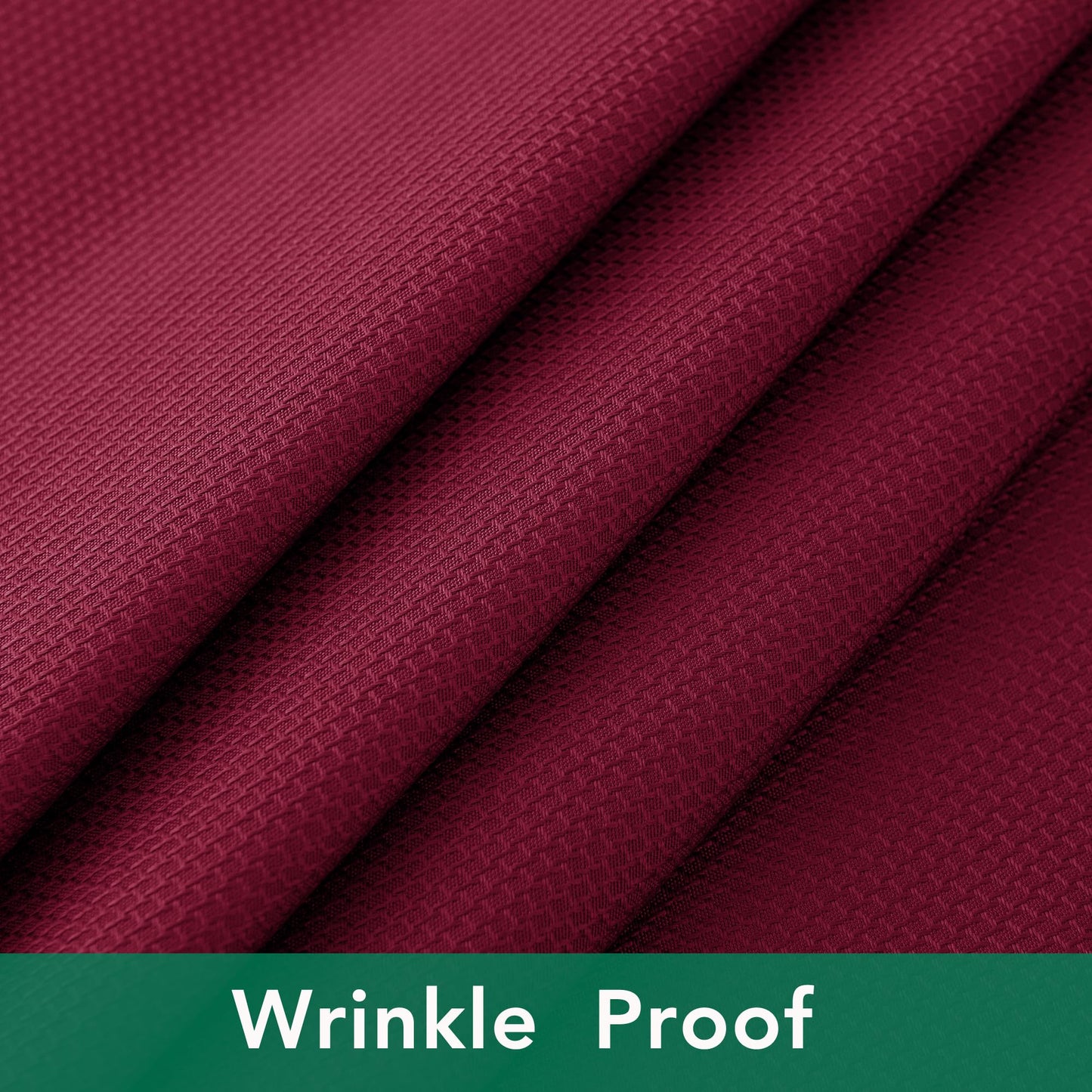 Biscaynebay Textured Fabric Christmas Round Table Cloth 90", Burgundy Water Resistant Washable Folding Table Cloths for Dining, Kitchen, Wedding & Parties Machine Washable