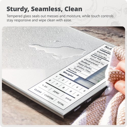 Greater Goods Food Scale with Nutrition Calculator, Non Connected Calorie Scale for Meal Prep, Weight Loss, 2000 Pre-Loaded Food Codes, Compact Kitchen Scale, Battery Operated, 11lb Capacity, Silver