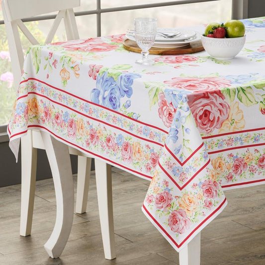 Maison d' Hermine Table Cloth Rectangle Table 100% Cotton 70 x 120 Inches Tablecloth Reusable Decorative for Dining Kitchen Room Farmhouse Home Gifts for Mothers Day Spring Summer - Vintage Floral