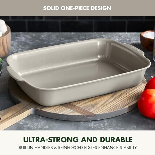 GreenPan Premiere Baking Pan - Healthy Ceramic Nonstick 13" x 9" | PFAS-Free, Durable & Oven Safe to 600°F, Taupe