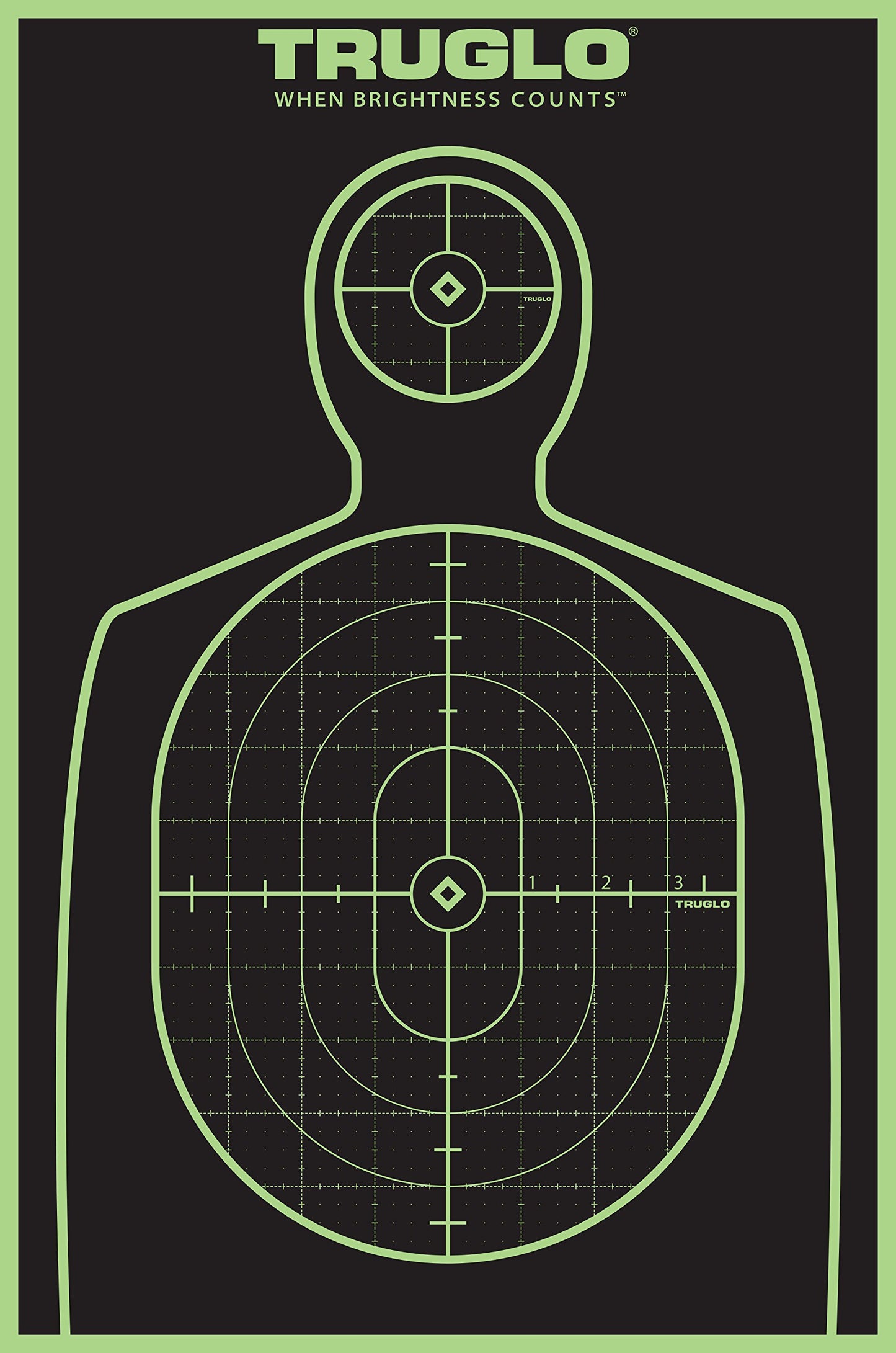 TRUGLO 12X18 Tru-See Bright Fluorescent Self-Adhesive High-Visible Reactive Splatter Handgun Target, 6-Pack/Green