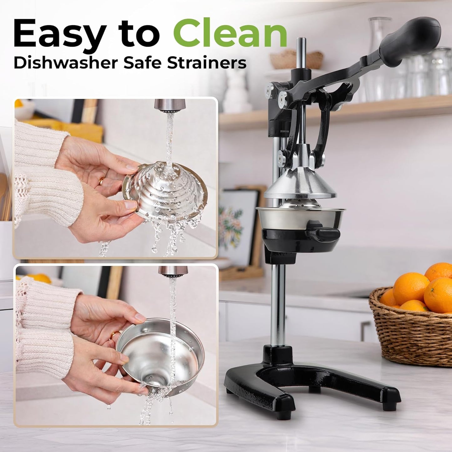 Zulay Kitchen Extra Tall Citrus Press - Manual Juicer for Orange Juice, Fits Tumblers & Tall Glasses