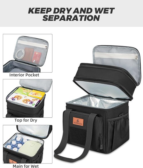 HSHRISH Tactical Lunch Box - Durable Insulated Cooler Bag for Adults | 20 Can Capacity, Black