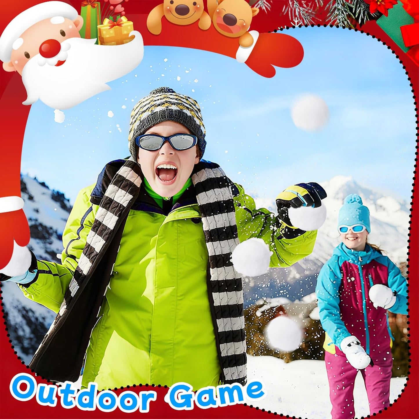 Skiennix 50 Pcs Fake Snow Balls - Soft Plush 2.4 Inch Snowballs for Indoor/Outdoor Winter Fun
