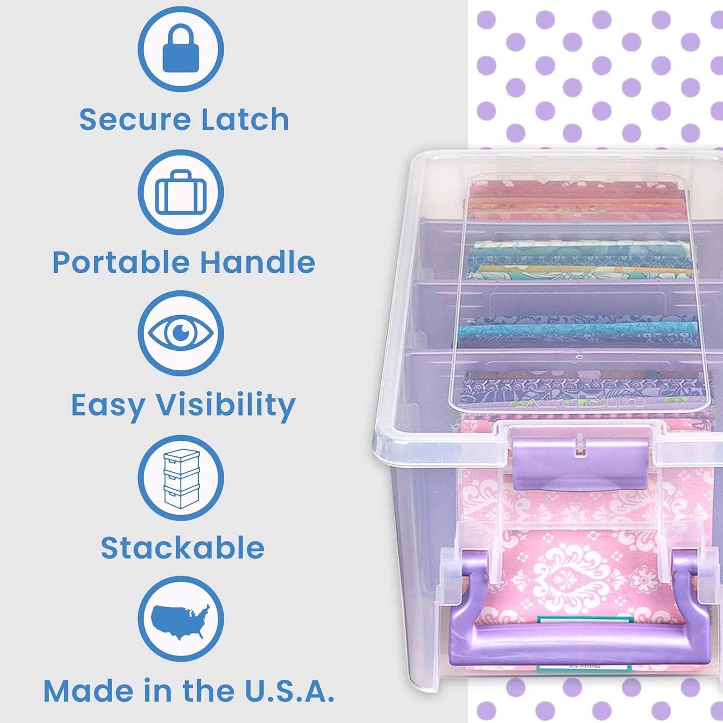 ArtBin Semi Satchel Craft Organizer - Portable Clear Plastic Storage Case with 3 Dividers