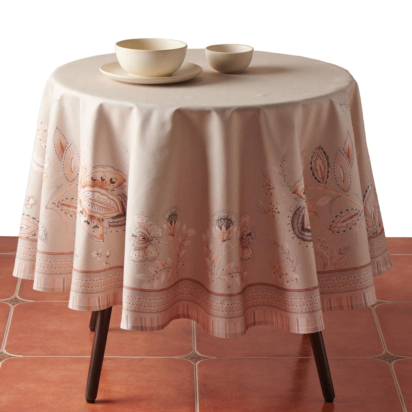 Maison d'Hermine Premium Table Cloth Round Table 100% Cotton 70 Inches Tablecloth Reusable Decorative Everyday Use for Dining Room, Farmhouse, Home, Party, Festive & Wedding - Society Florals
