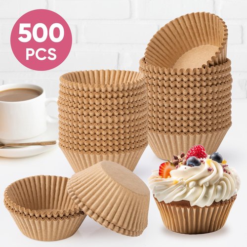 Comfycheer 500pcs Cupcake Liners, Non-Stick Greaseproof Muffin Liners, Food Grade Baking Cups for Mini Cupcake Liners & Muffin Cups