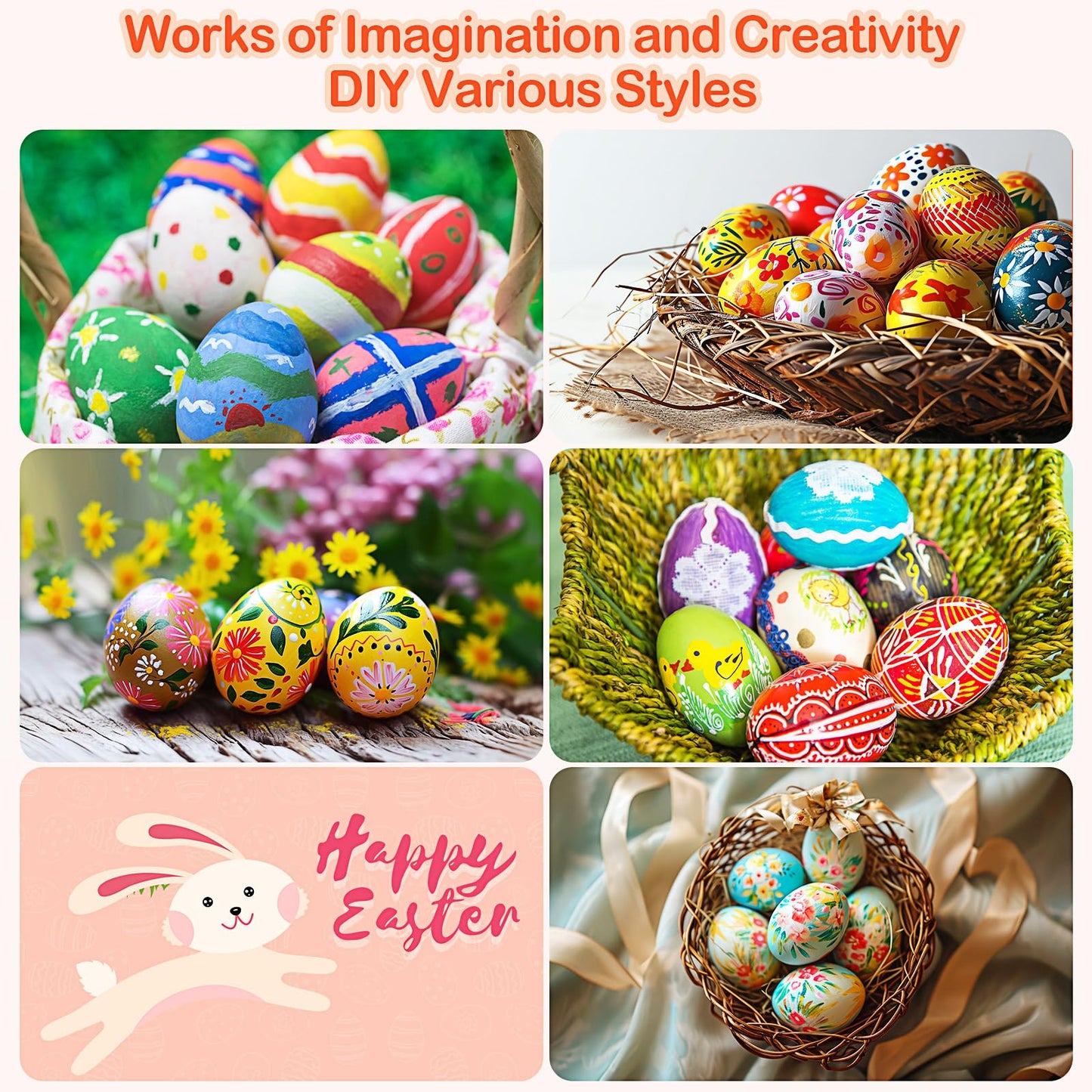 VioraWhite 200 Pcs Unpainted Easter Wooden Eggs Bulk Fake Wood Eggs to Paint for Crafts Faux Chicken Nesting Items for Easter Gifts Basket Fillers Home Kitchen Party Decor (Brown,White)