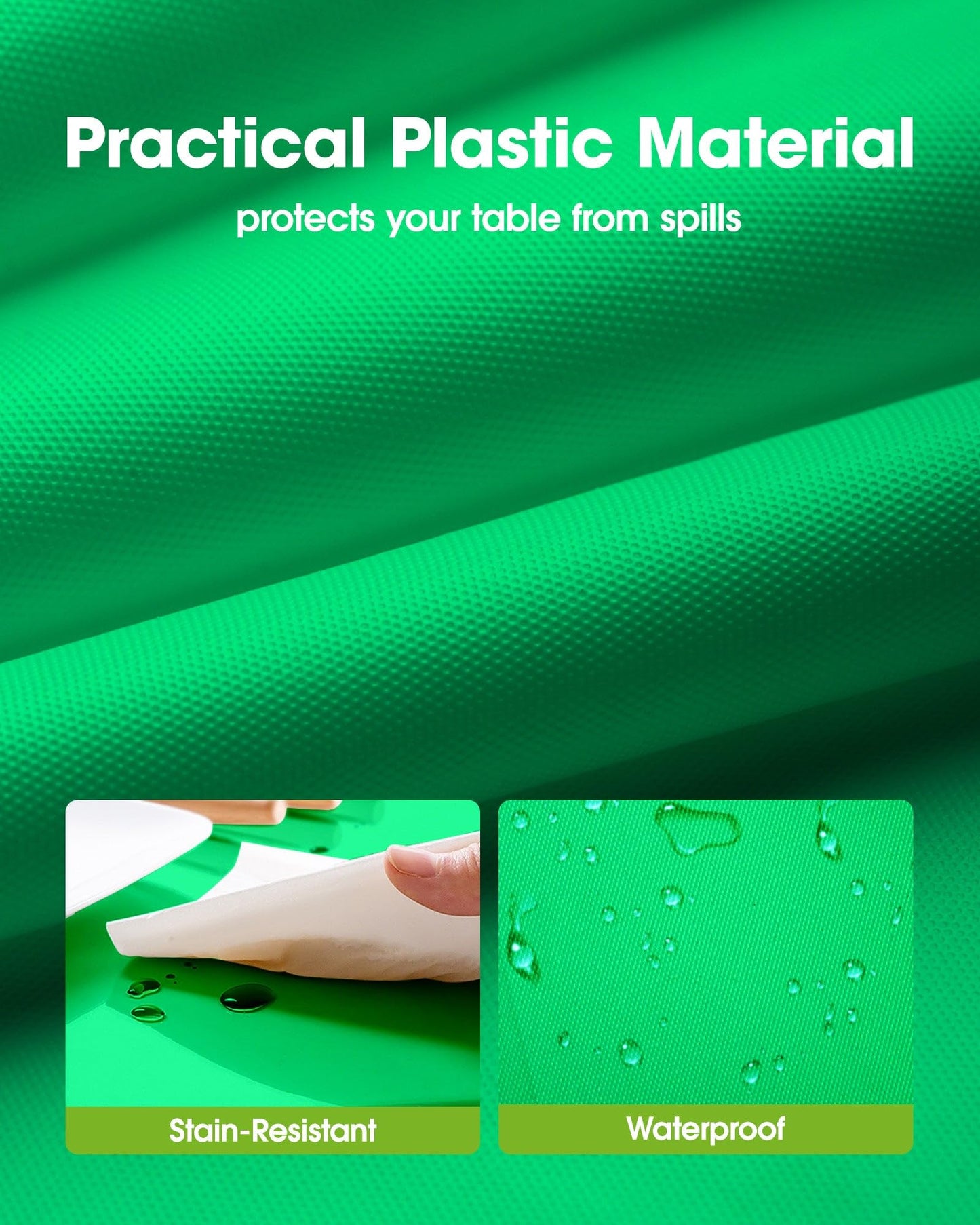 Pureegg Plastic Table Cloth Disposable 10 Pack, 54 x 108 Inch Table Cloths, St Patricks Day, Christmas Decorations, Tablecloths, Rectangle, Forest, Plastic Cover, Leakproof & Sturdy, Green