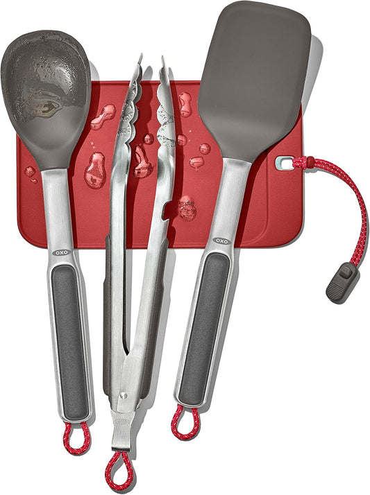 OXO Camp Stove Cooking Set - 4-Piece Outdoor Cooking Gear for Camping Adventures