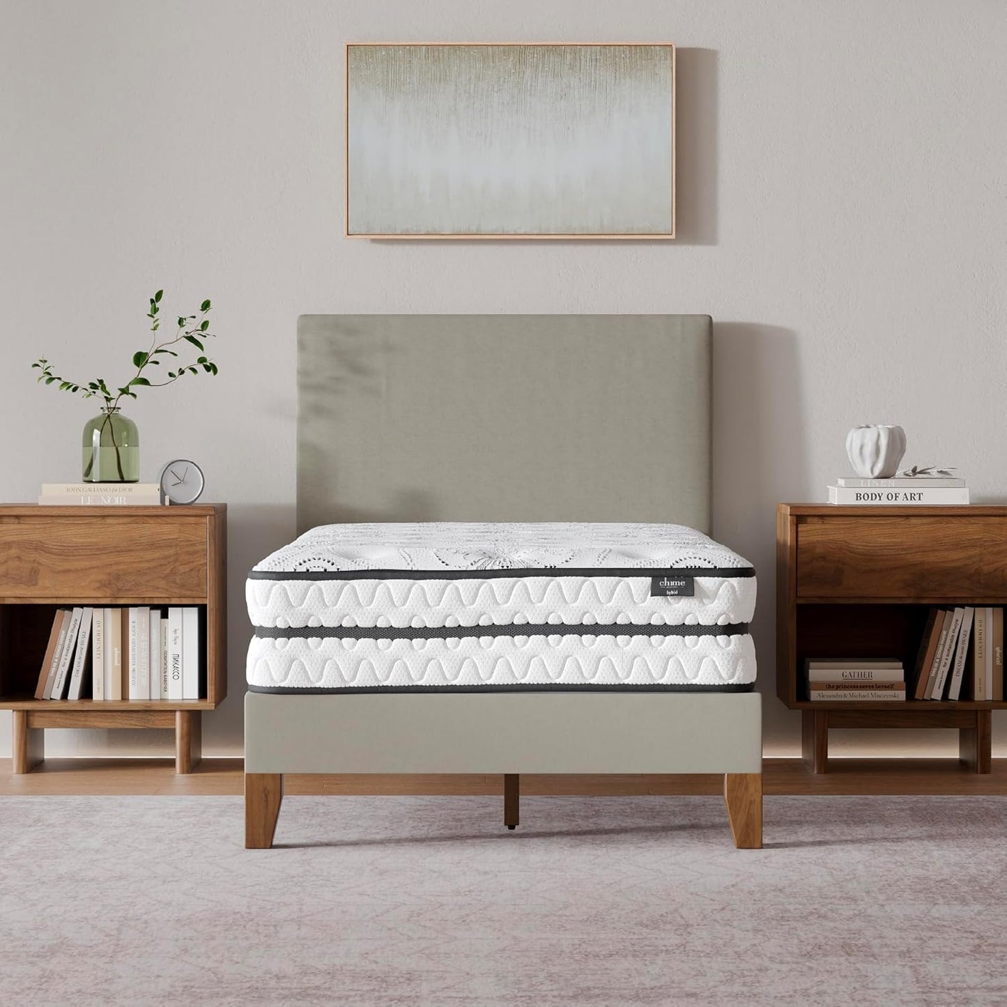 Signature Design by Ashley Twin Size Hybrid Mattress - 10 Inch Medium Firm with Cooling Gel Memory Foam