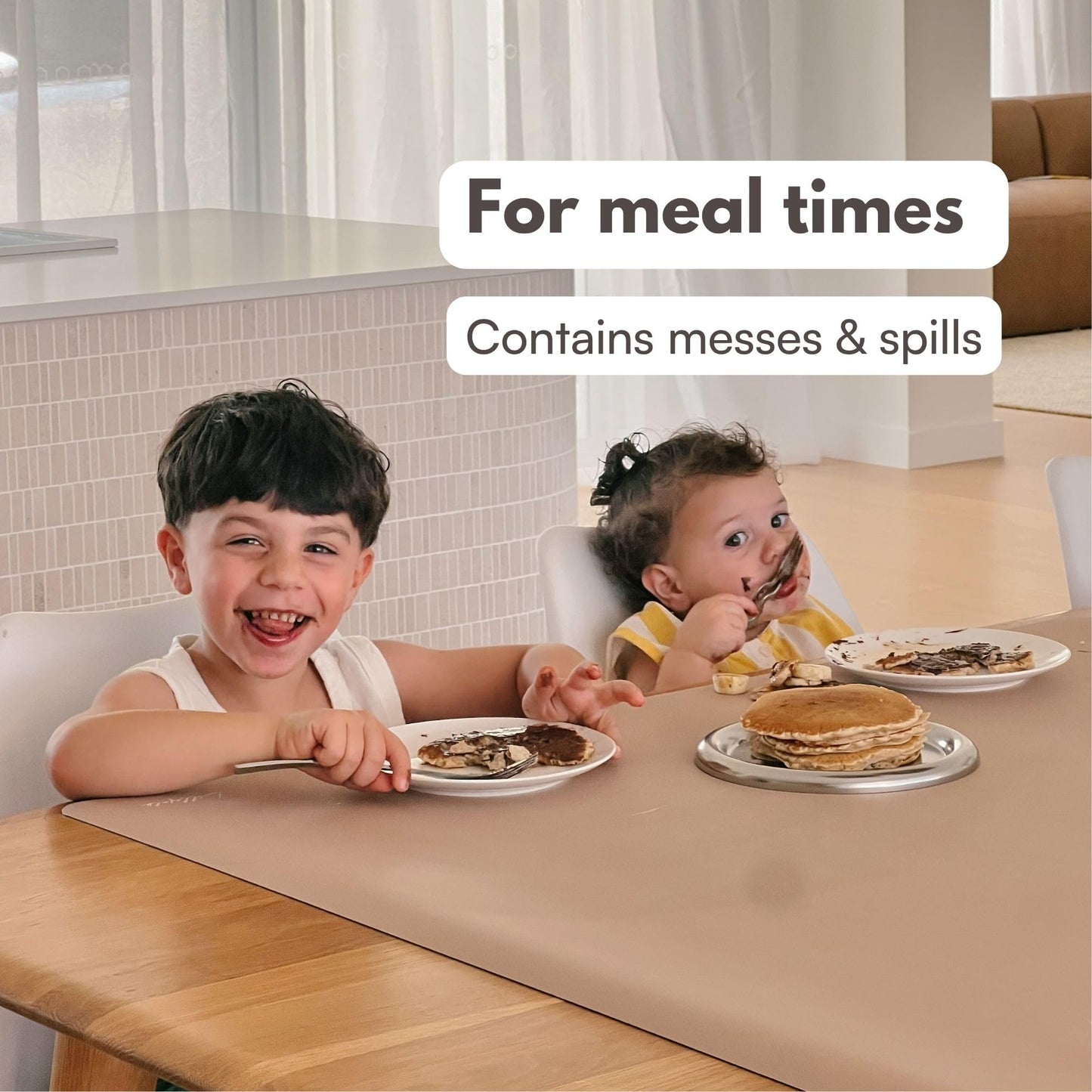 Table Craft Mat to Protect Dining Table, Craft Mess mat 38"x39.4" Great for Childrens Crafts and Play Protect Your Furniture from Spills and Mess Easy to Clean, Heat Resistant (Clay, 38" 39.4")'