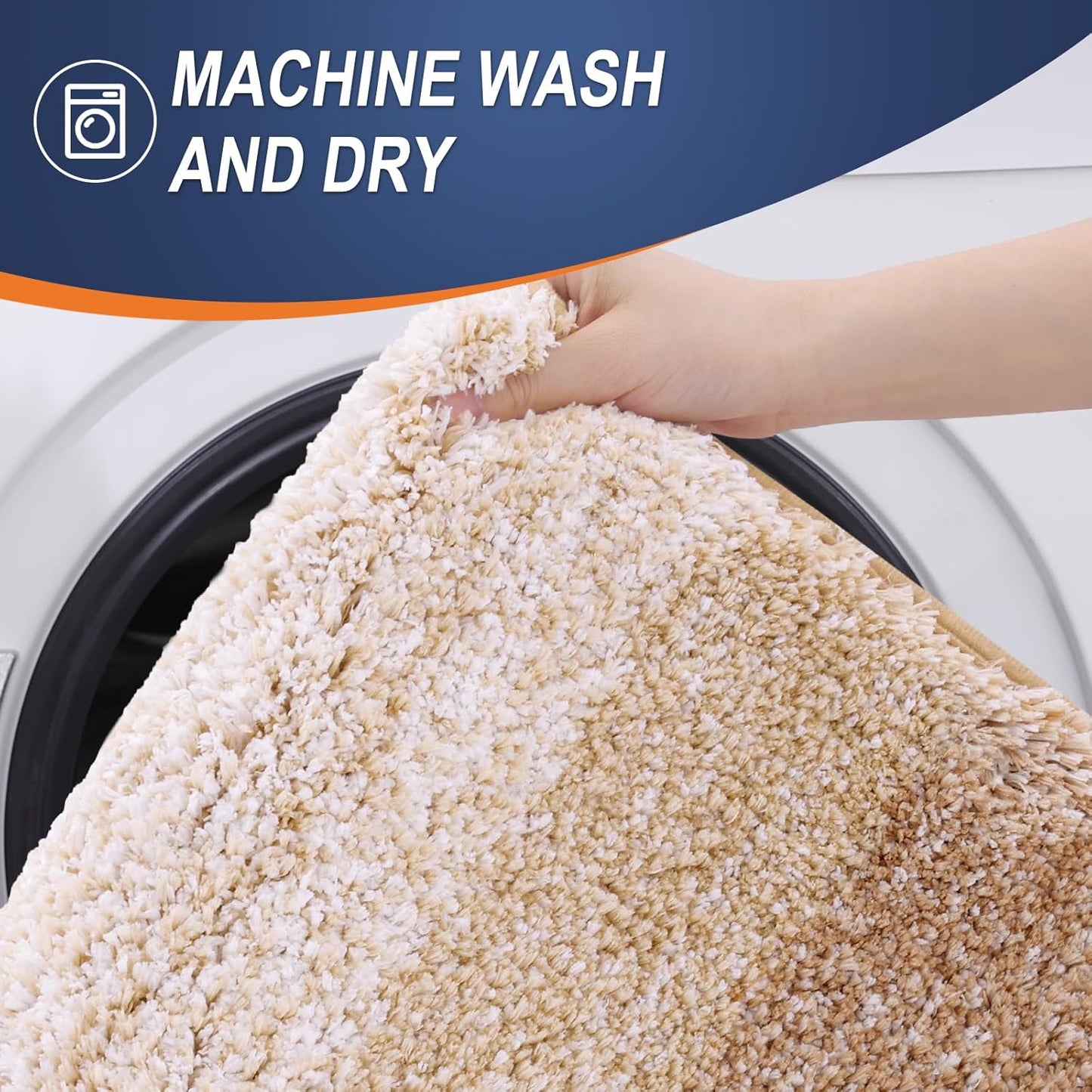 OLANLY Bathroom Rugs - Extra Soft Microfiber Mat | Quick Dry, Machine Washable, 24x16, Beige