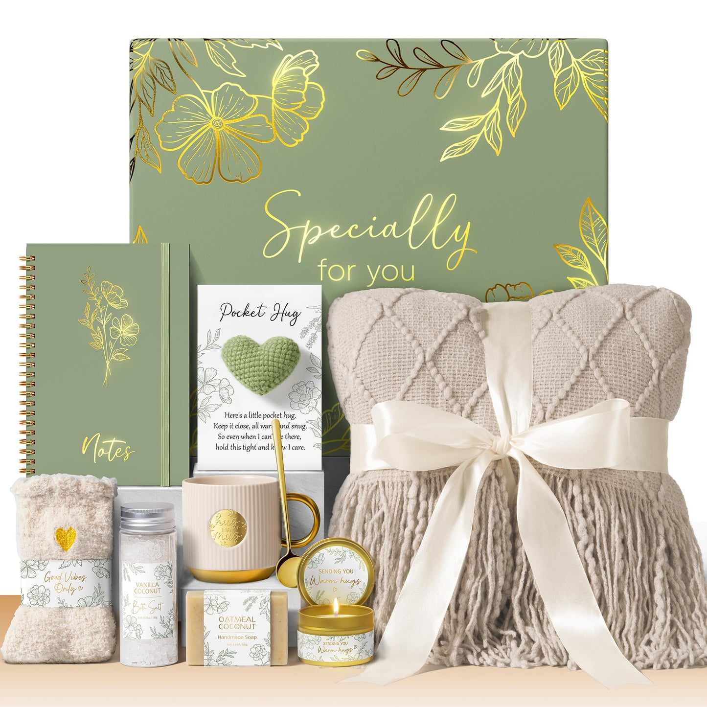 Self Care Gifts for Women Get Well Soon Gift Baskets, Mothers Day Birthday Gifts for Women Spa Care Package, Sympathy Inspirational Thinking of You Gift Set for Mom Her Wife Girlfriend Sister Friend