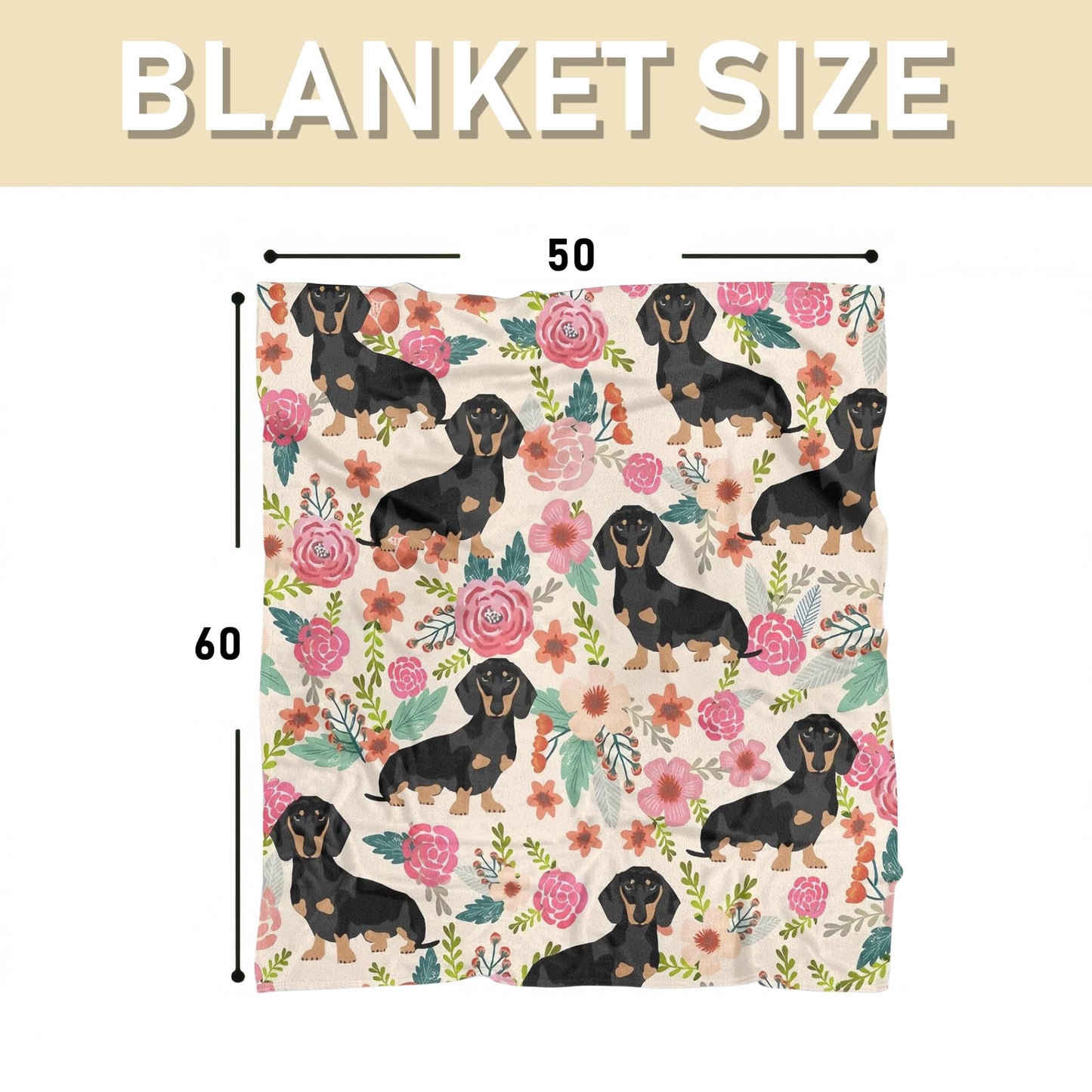 Koesnbre Cute Dachshund Blanket for Women Girls Kids Adults 50" x 60", Dog Flannel Throw for Sofa Couch Bed Living Room, Gifts for Animal Lovers