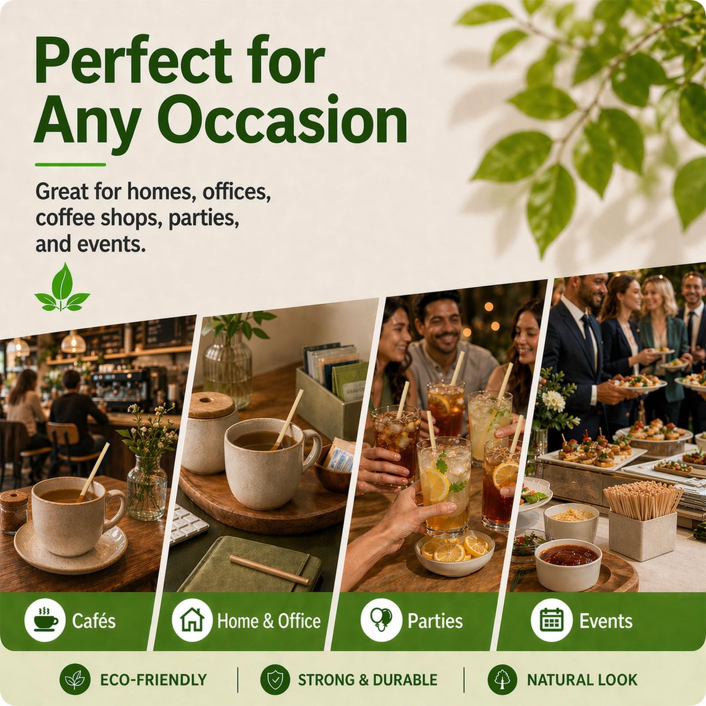 1000PCS Coffee Stirrers - Bamboo Coffee Stir Sticks Disposable Hot Drink Beverage Stirring Swizzle Stir Sticks For Coffee Milk Juice Cocktail Chocolate For Party Bar 5.5 Inch Square