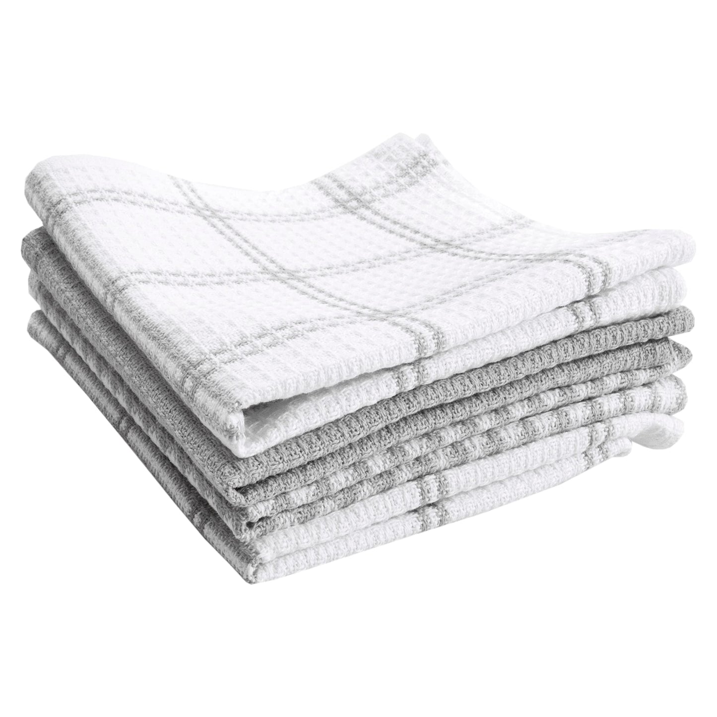T-Fal Premium Waffle Dish Cloths: Highly Absorbent, Super Soft Long Lasting - 100% Cotton, 12"x13" Flat Waffle Dish Towel for Cleaning & Drying Dishes, (4-Pack), Grey