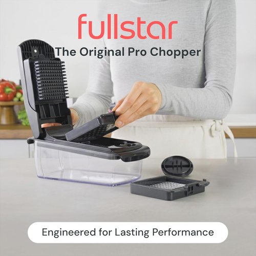Fullstar Vegetable Chopper - Pro Dicer with Container & Fruit Cutter | 2-in-1 Kitchen Essential (Black)