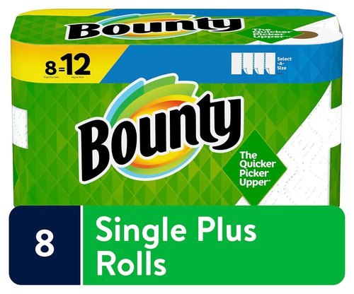 Bounty Select-A-Size Paper Towels - Convenient & Absorbent - 9.49" x 19.02" - White