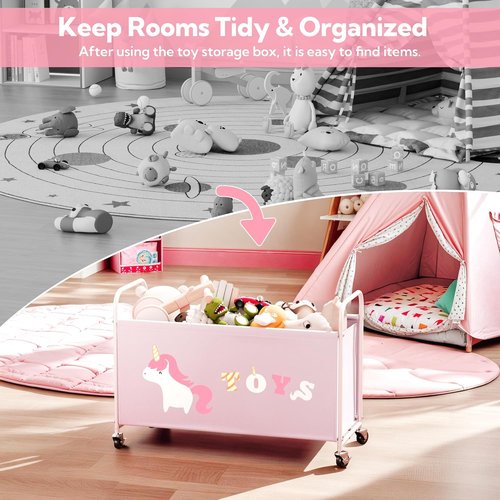 Granny Says Toy Box - Extra Large Kids Storage Chest with Wheels | 135L Pink Organizer for Toys