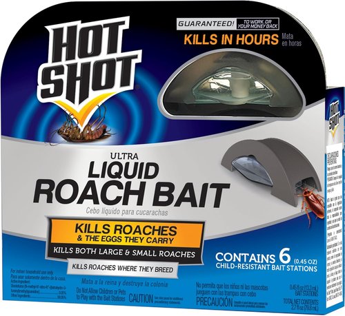 Hot Shot Ultra Liquid Roach Bait - Fast-Acting Formula Kills Roaches in Hours | 6 Count Pack