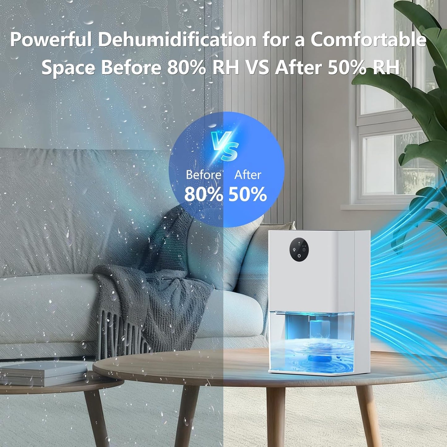 Skiennix Dehumidifier - 1500ML Small Home Unit | Quiet, Auto Shut Off, Ideal for Bedrooms & RVs