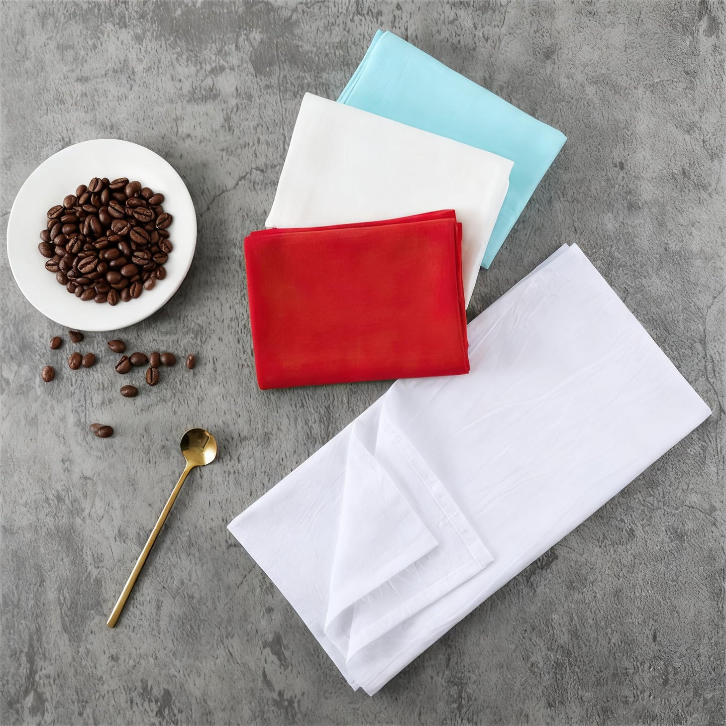 Clwellge 100% Cotton Flour Sack Dish Towels, Pack of 6, Blank Tea Towels Highly Absorbent for Kitchen, Drying and Cleaning 50x70cm (White)