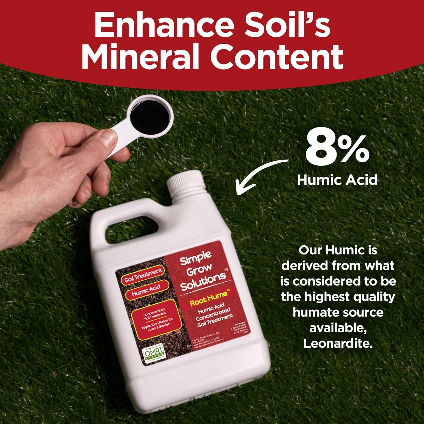 Root Hume by Simple Grow Solutions - Organic Soil Conditioner for Healthy Plants & Lawns | Concentrated Liquid Nutrient Enhancer