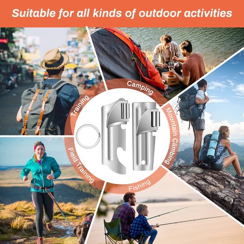 12 Pieces Military Style Can Openers with Key Rings, Anglecai P-51 and P-57 Camping Can Openers Stainless Steel Army Survival Can Opener Portable for Traveling